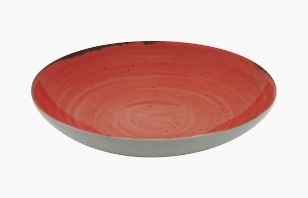 PRATO FUNDO COUPE 24CM RUSTICO VERMELHO